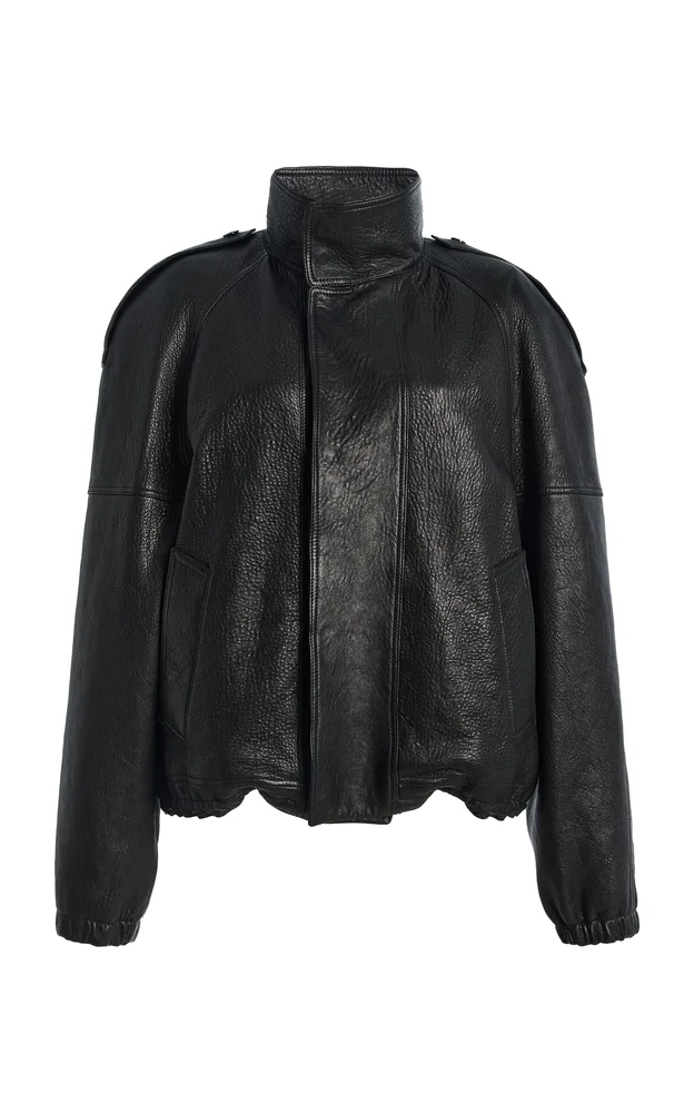 Collared Leather Jacket