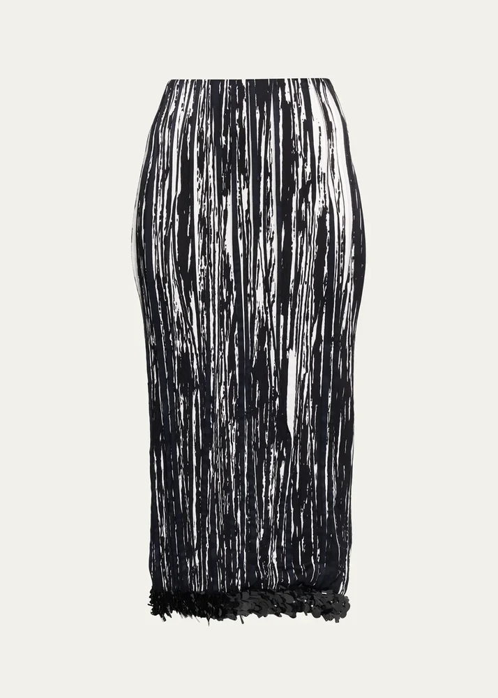 Sinclair Sequin-Trim Midi Pencil Skirt