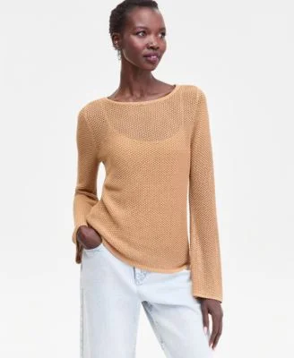 Women's Long Sleeve Open-Knit Sweater