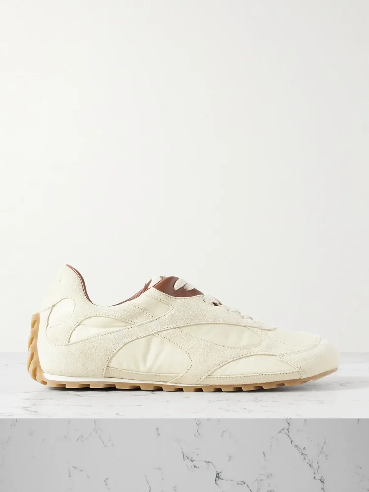 Orbit Leather Trimmed Suede and Shell Sneakers