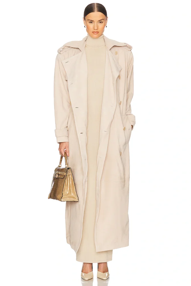 Suede Trench Coat