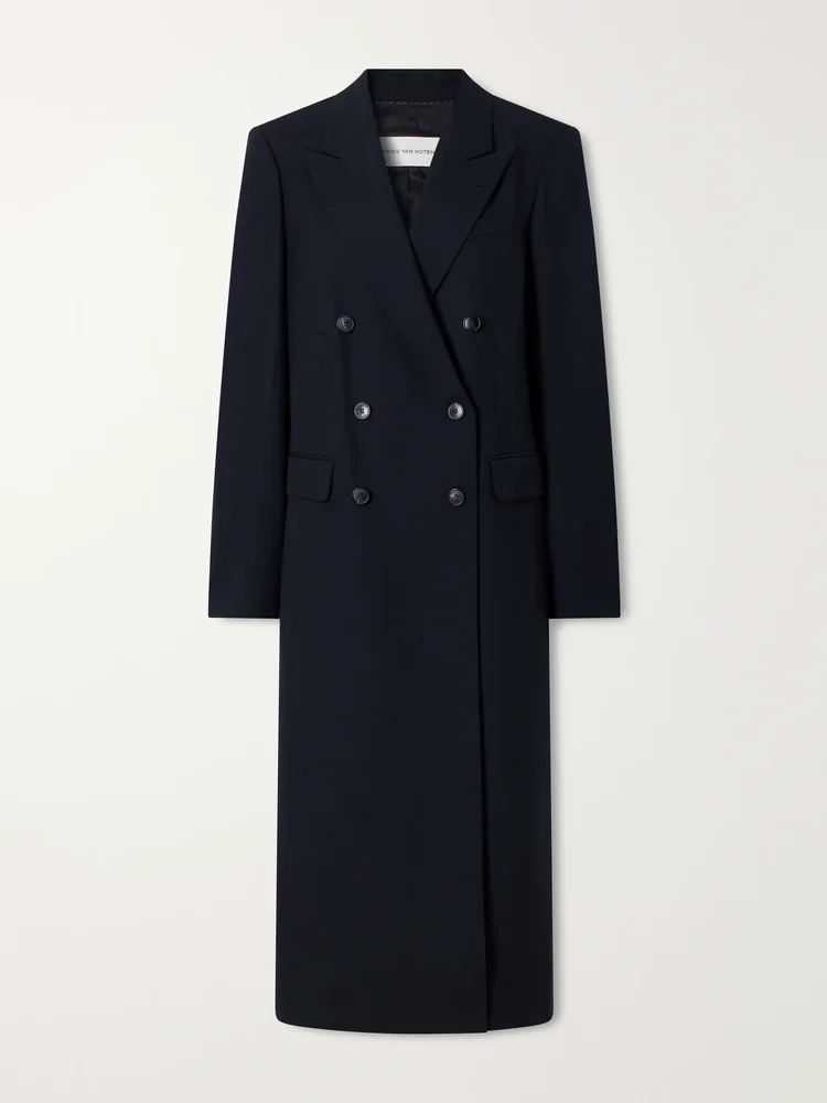 Double-breasted wool coat