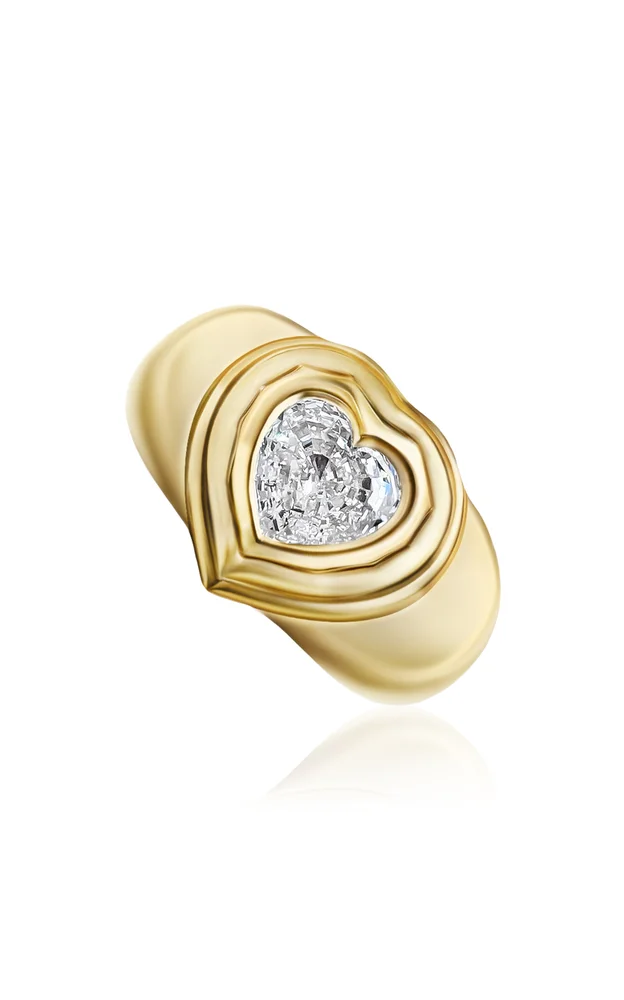 14K Yellow Gold Mini Heart Eleven Ring