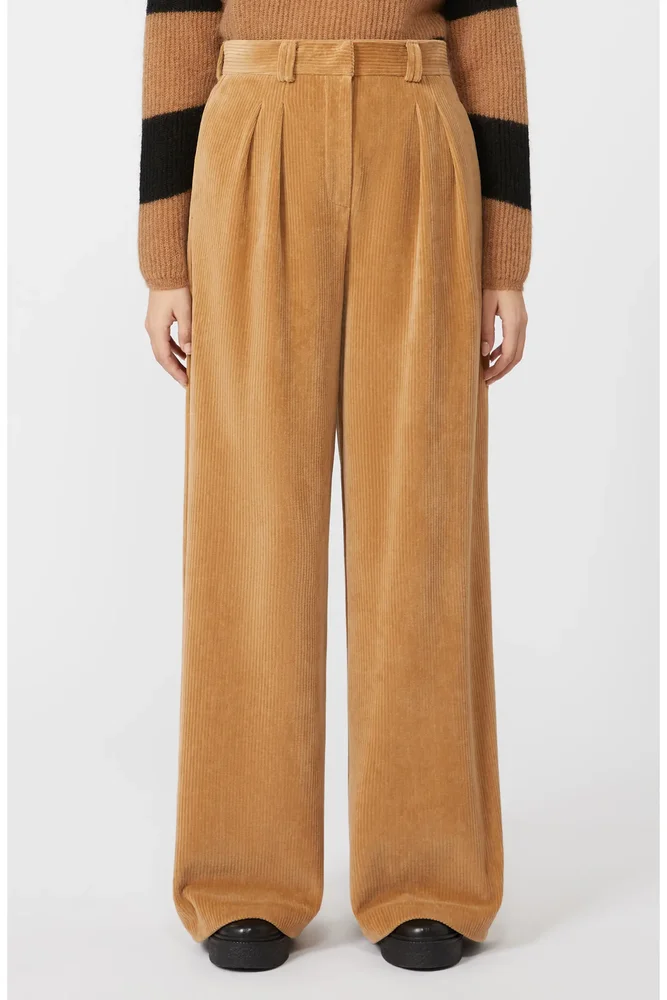Henry Cotton Blend Corduroy Wide Leg Pants