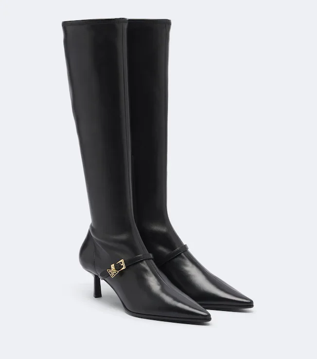 Leather knee-high boots