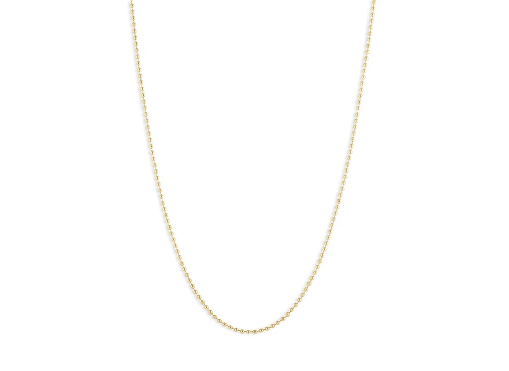 18K Yellow Gold Gold Chains Classic Bead Link Chain, 16-18"