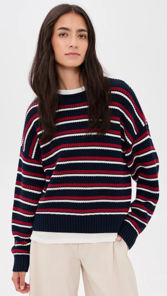 Oversized Rolled Neck Striped Sweater