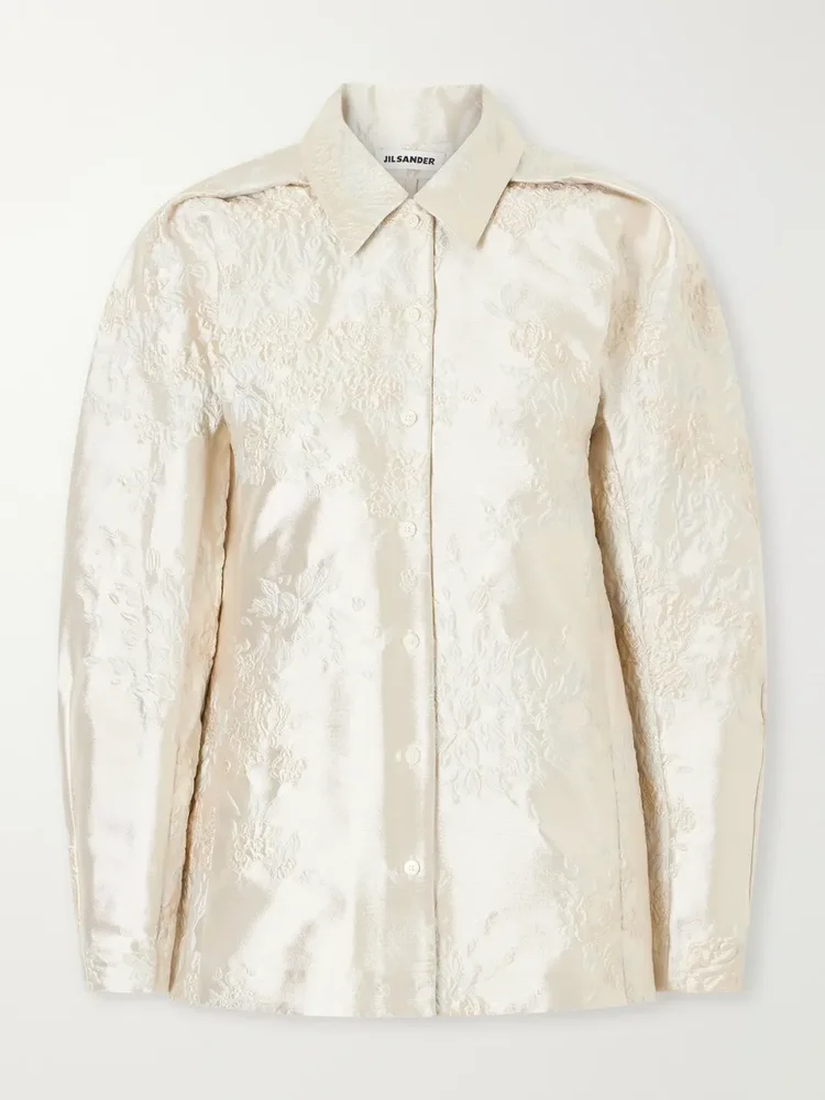 Floral-jacquard shirt