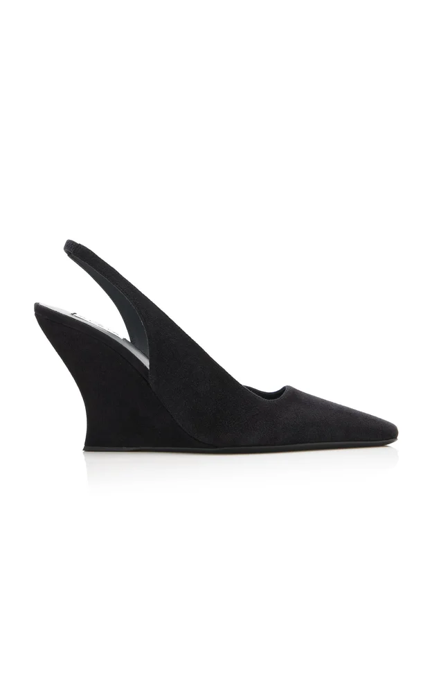 Wave Suede Slingback Pumps