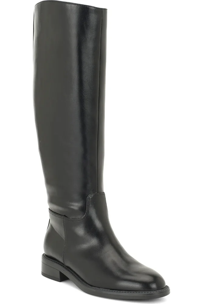 Minesa Wide Calf Faux Leather Knee High Boot
