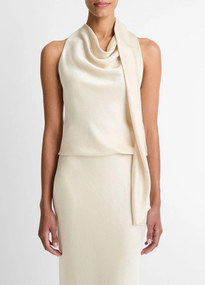 Satin Scarf Top in Tank Tops