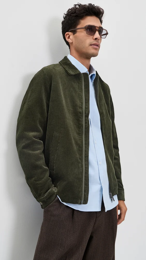 Corduroy Zipper Coach Jacket