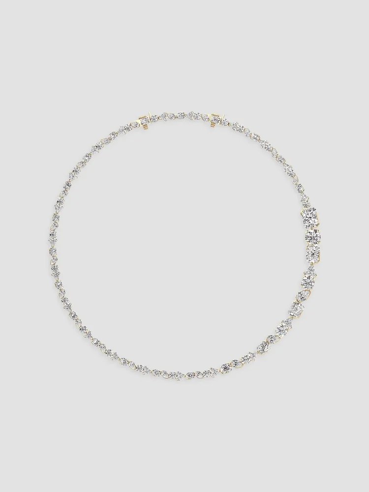Meta 18K Yellow Gold & 23.24 TCW Lab-Grown Diamond Necklace