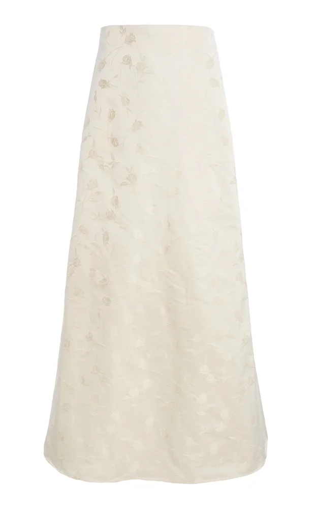 Nadege Falling Rose Jacquard Field Skirt