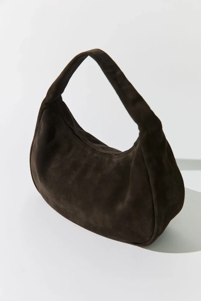Suede Large Bon Bon Bag - Coffee