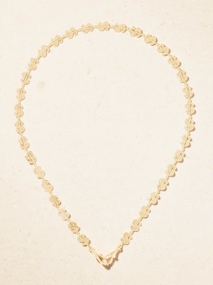 Buck small 18-karat gold diamond necklace