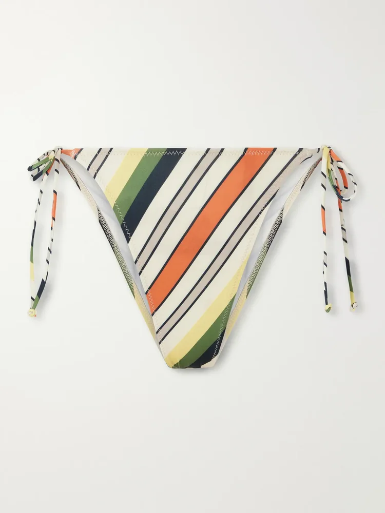 Retro Stripe Printed Bikini Briefs