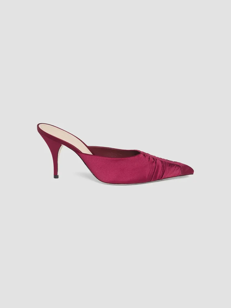 85MM Ruched Satin Mules