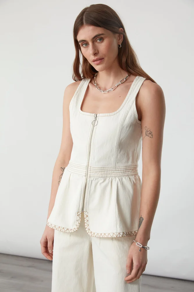 Sasha Corset Top In Ecru