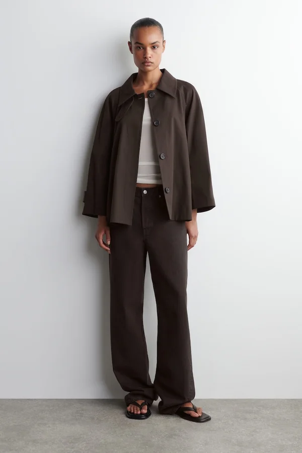 A-LINE TRENCH COAT - BROWN