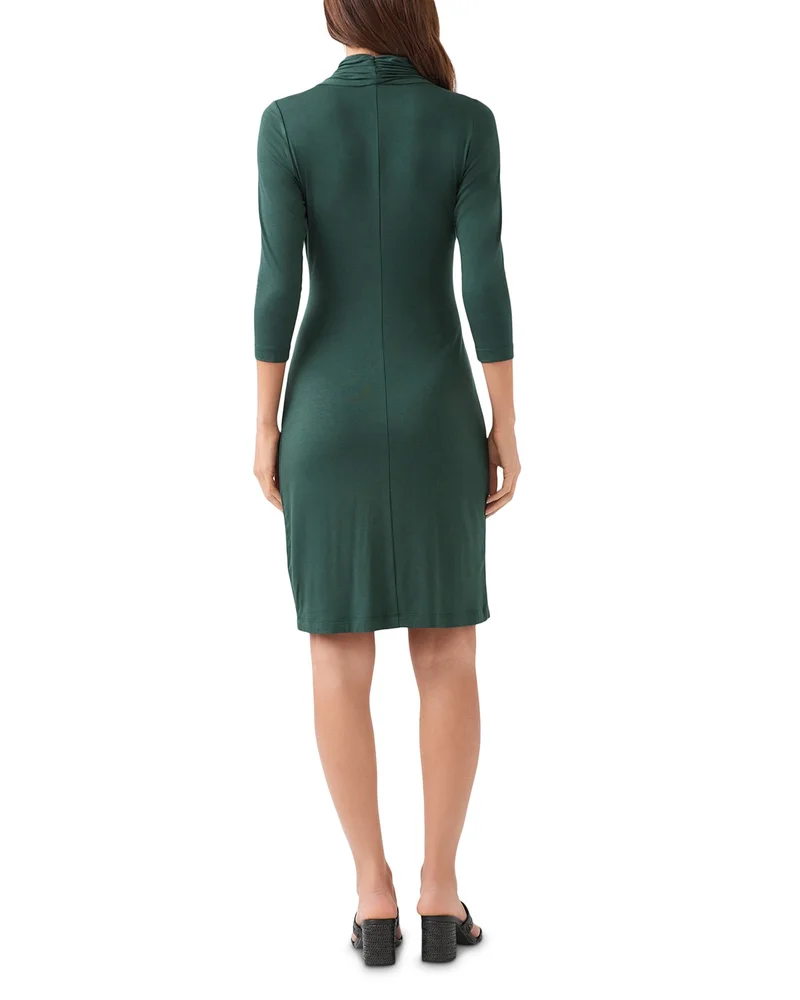 Green Dress - Faux Wrap Dress