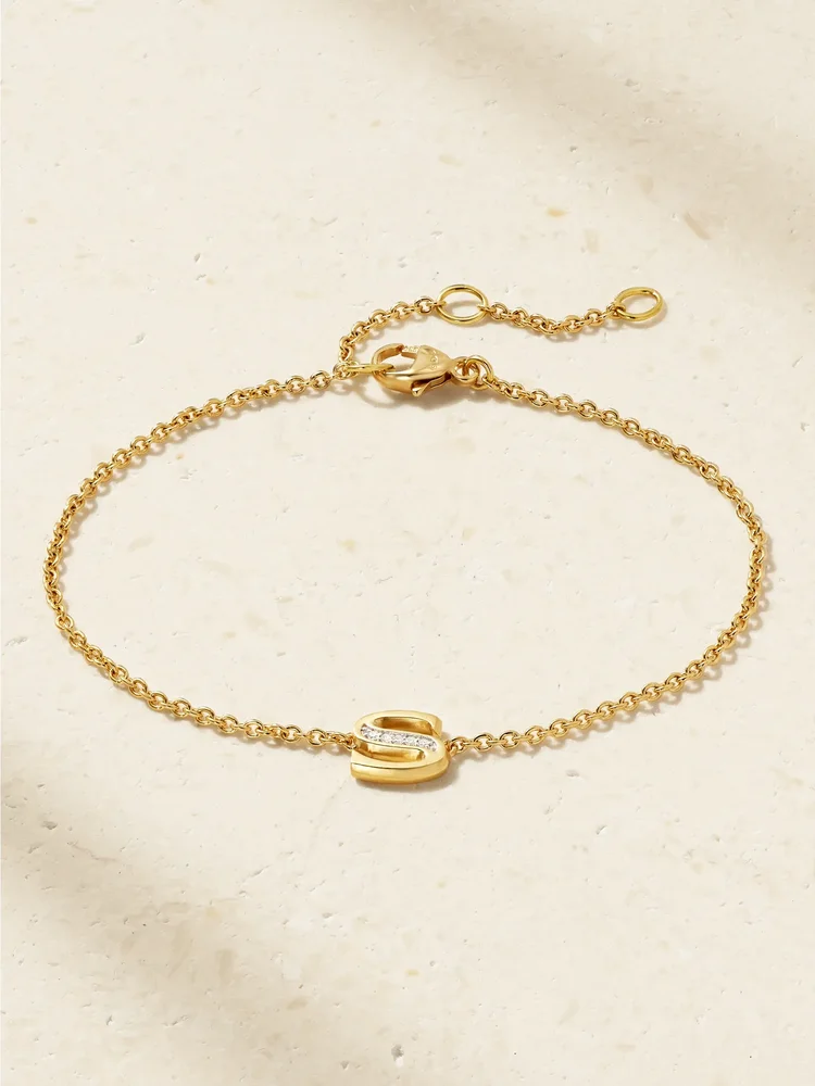 18-karat gold and diamonds chain bracelet