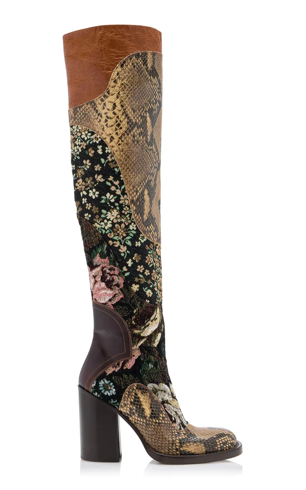 Forest Patchwork Leather Boots