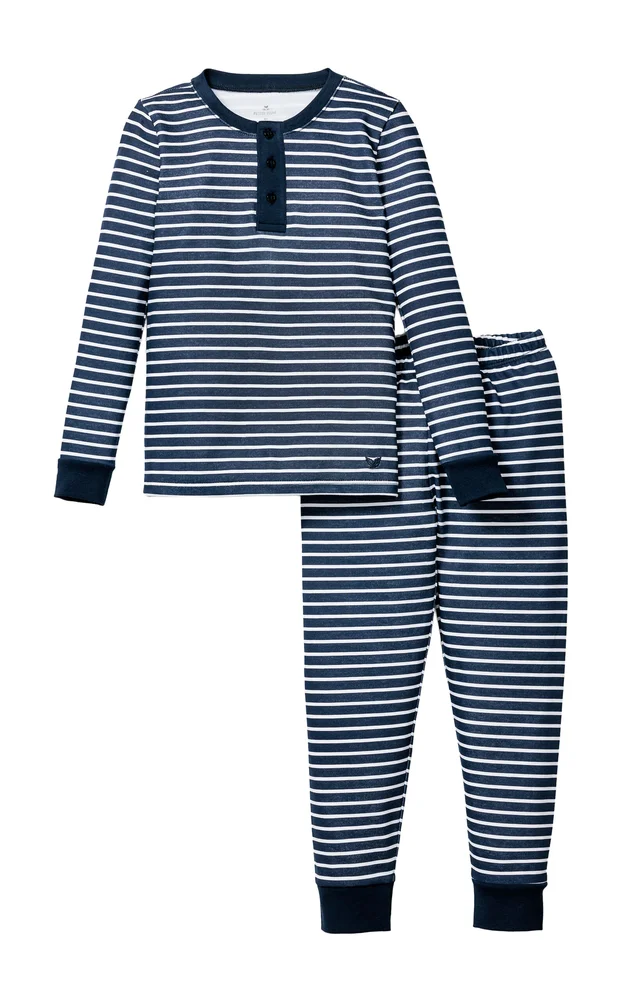 Kid's Striped Pima Cotton Snug Fit Pajama Set