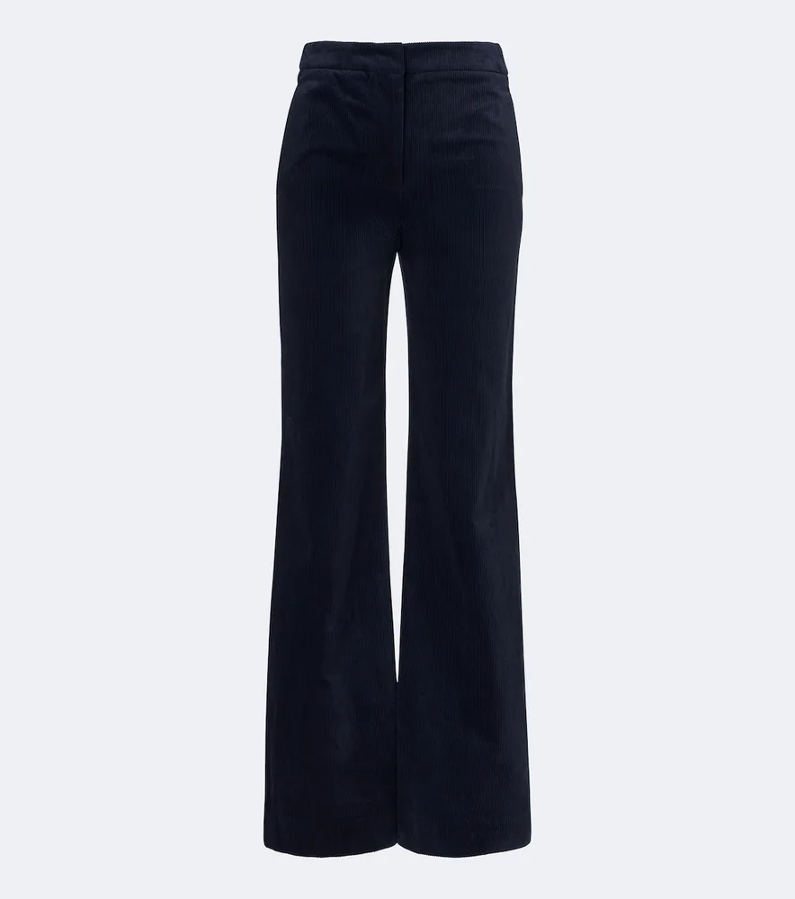 Cotton corduroy wide-leg pants