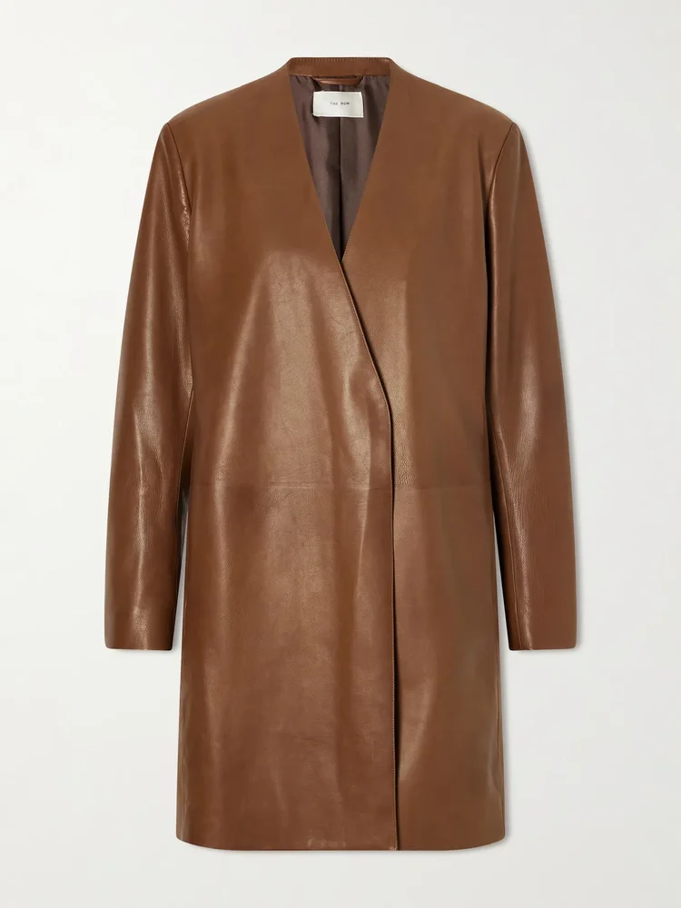 Clarisa leather knee-lenght coat