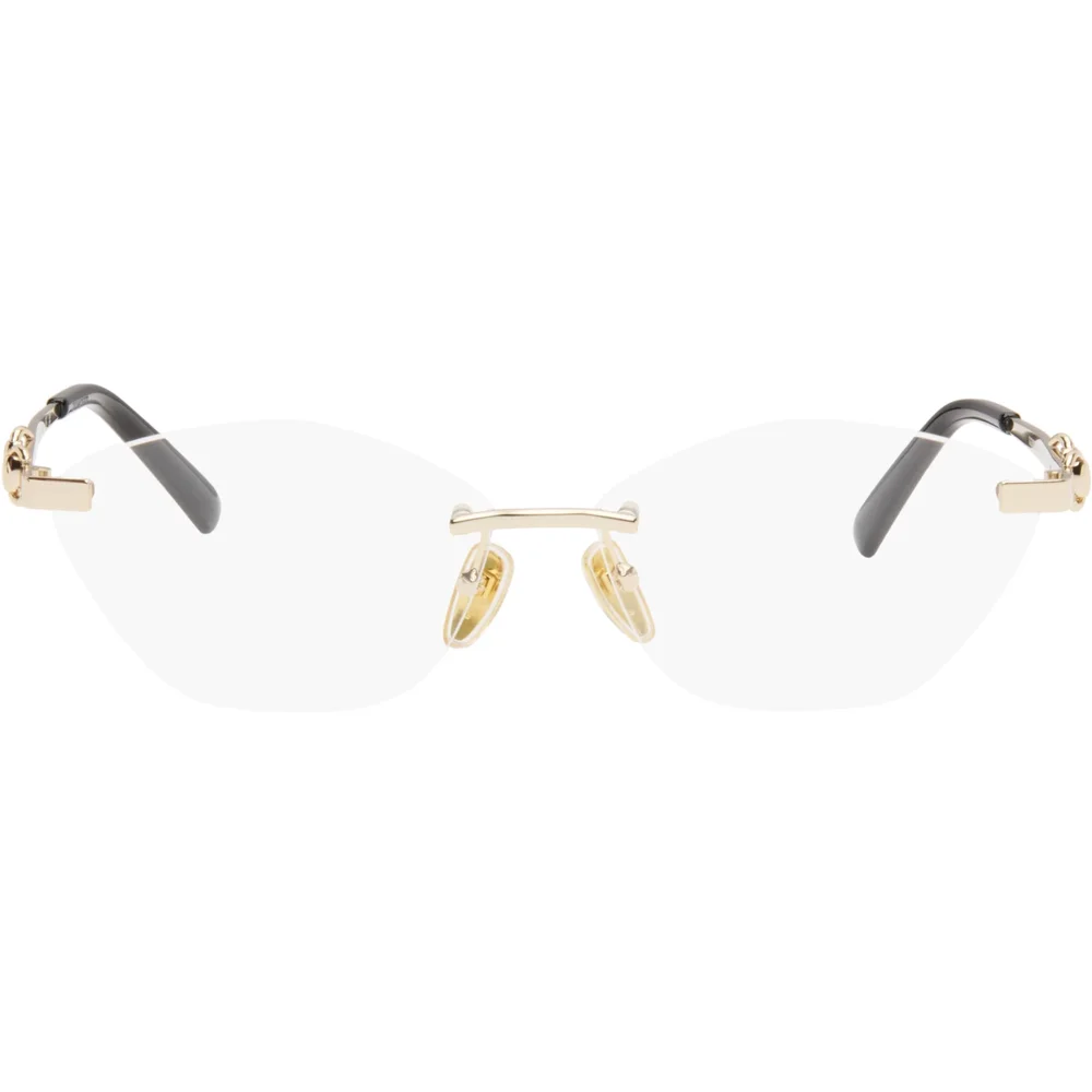 Gold Cat-Eye Optical Glasses
