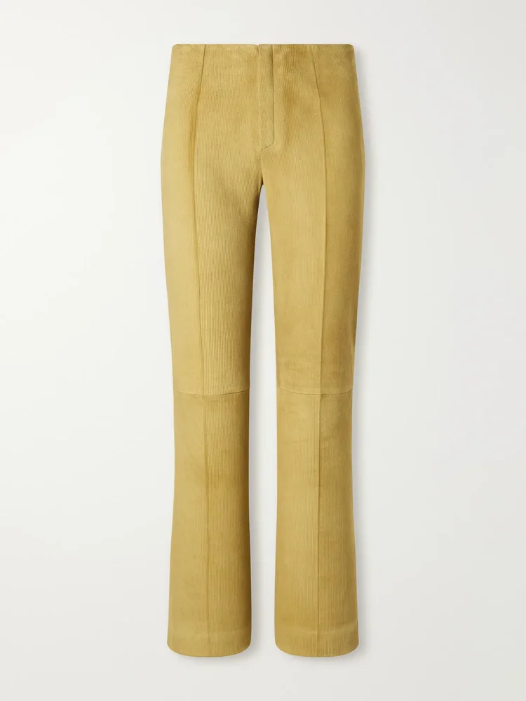Georgette straight-leg suede pants