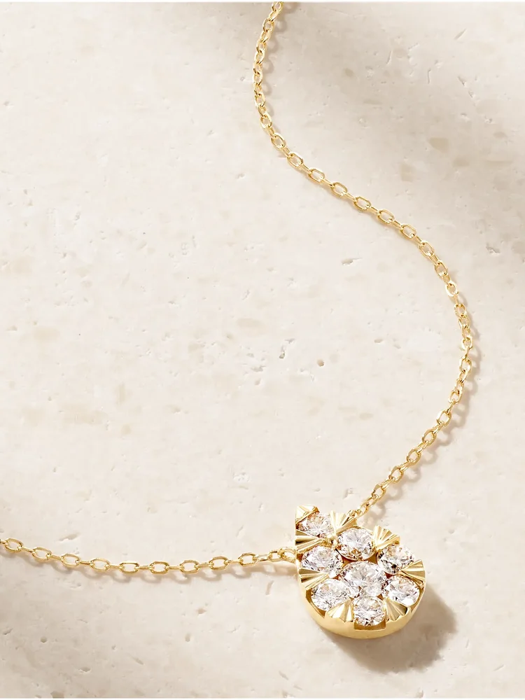 Floating 18-karat gold diamond necklace