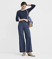 loft.com Palmer Wide Leg Pants in Pinstripe