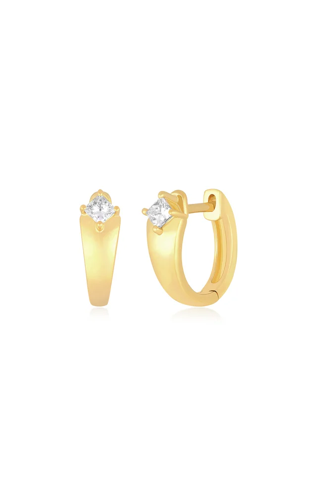 14K Yellow Gold Diamond Earrings