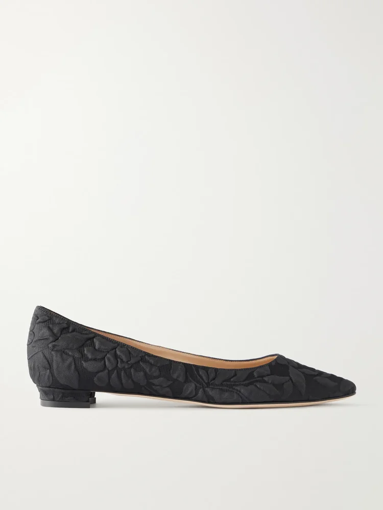 + Emilia Wickstead jacquard point-toe flats