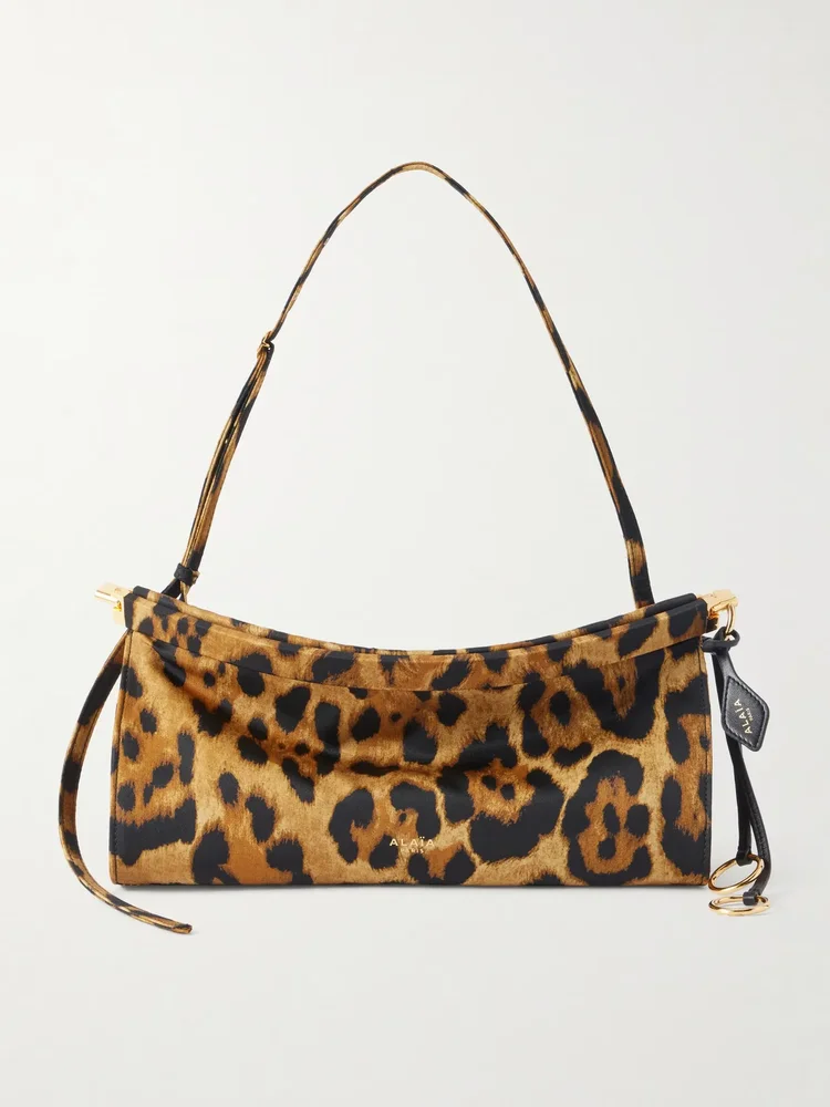 Le Click medium leopard-print satin shoulder bag