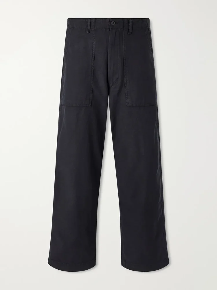 Wide-Leg Cotton-Canvas Trousers