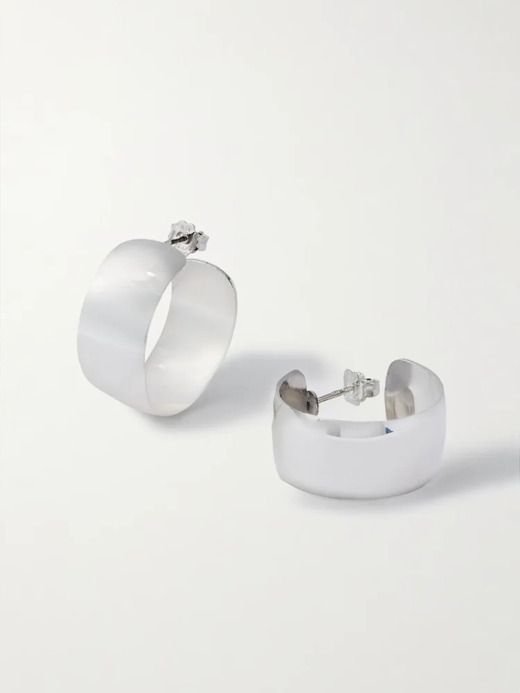 Midi Dome sterling silver hoop earrings