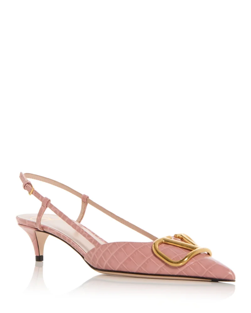 VLogo Kitten Heel Slingback Pumps