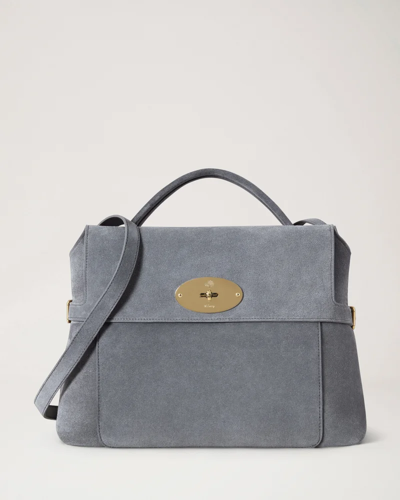 Stevie Top Handle - Foggy Grey Suede
