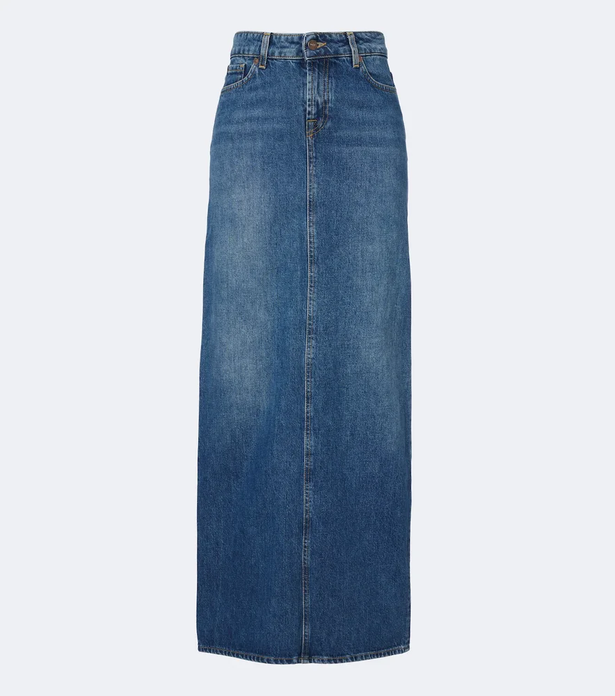 Denim maxi skirt