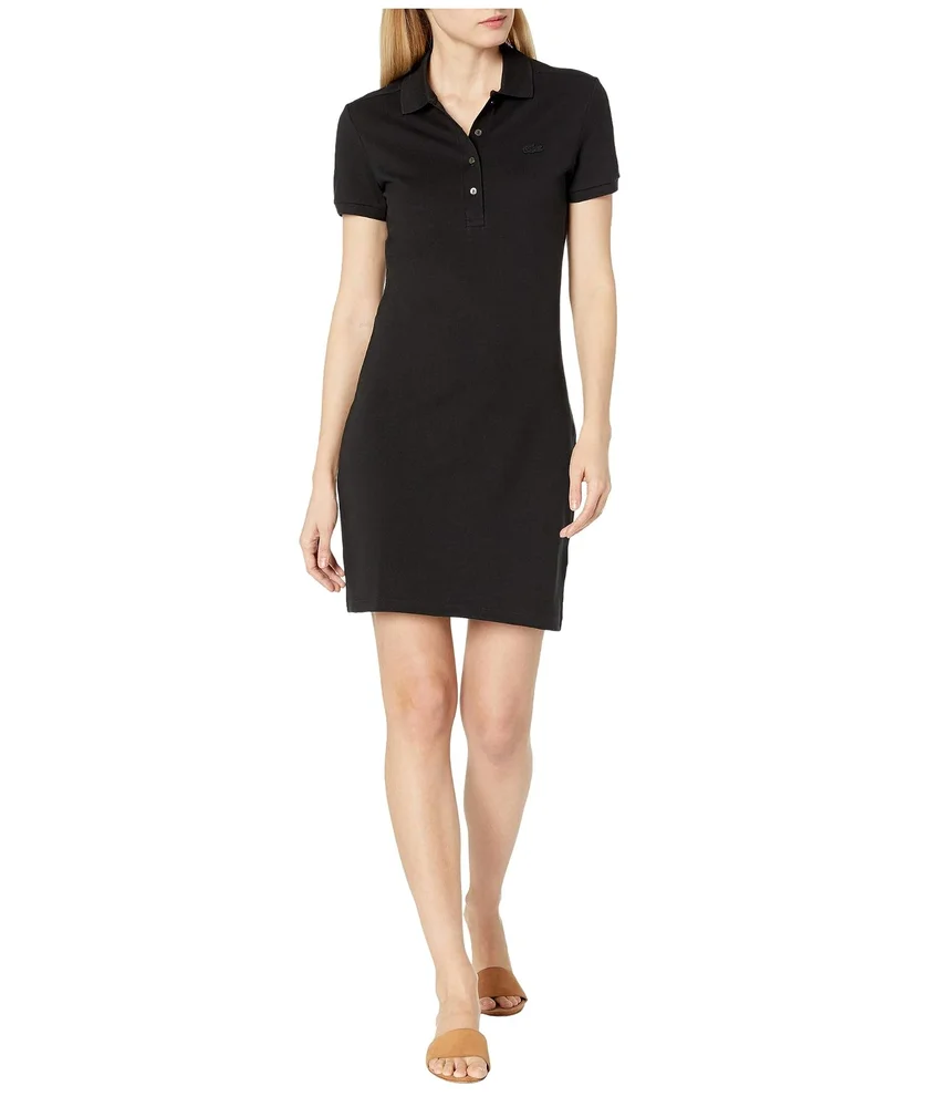 Short Sleeve Slim Fit Stretch Piqué Polo Dress