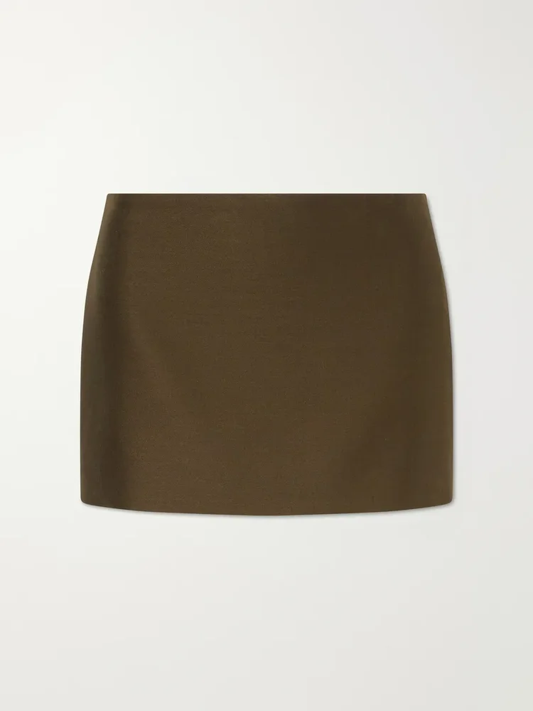 Jett wool and silk-blend cady mini skirt