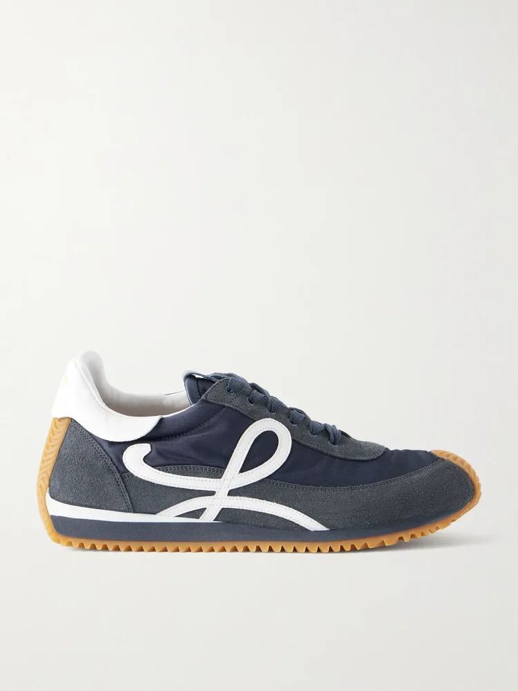 Flow Runner 2.0 Suede-Trimmed Shell Sneakers