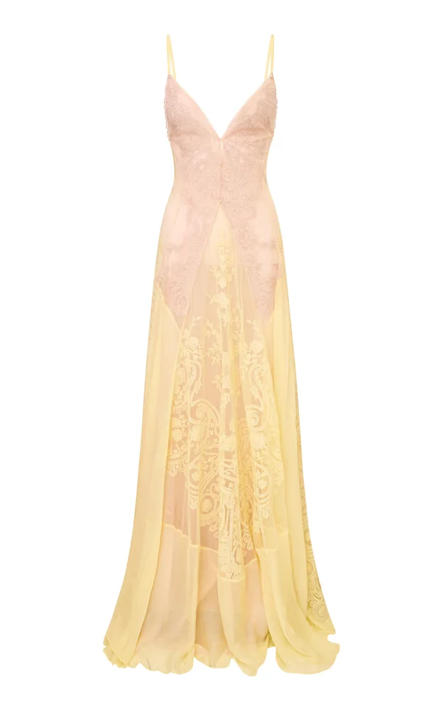 Crena Cherish Lace And Mesh Gown