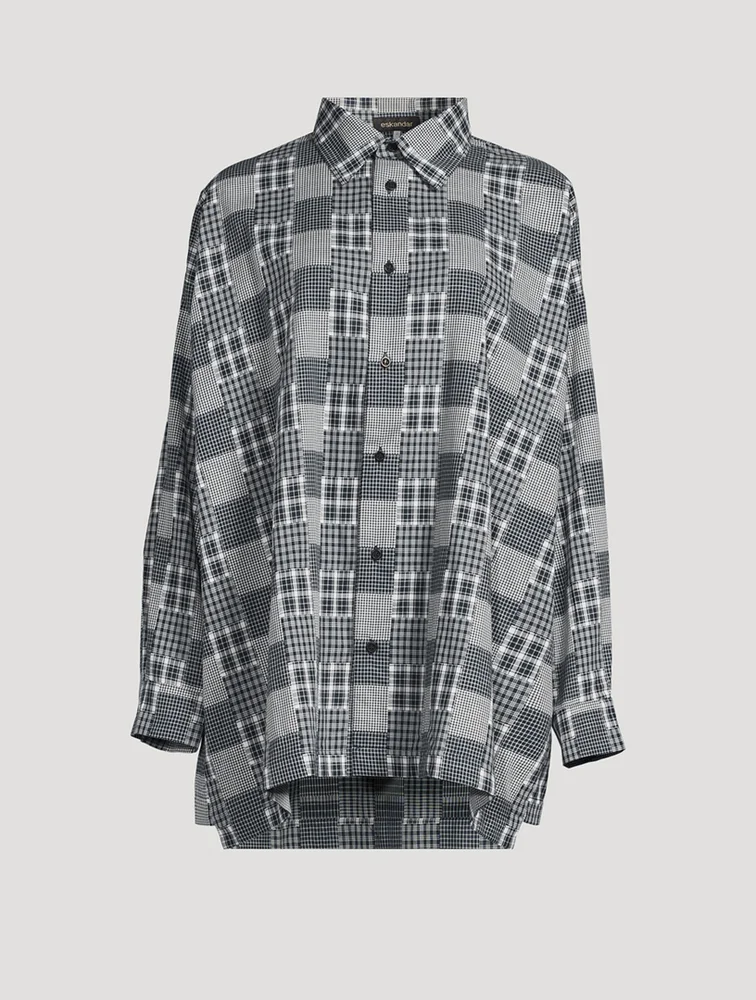 ESKANDAR Cotton Shirt In Plaid Print