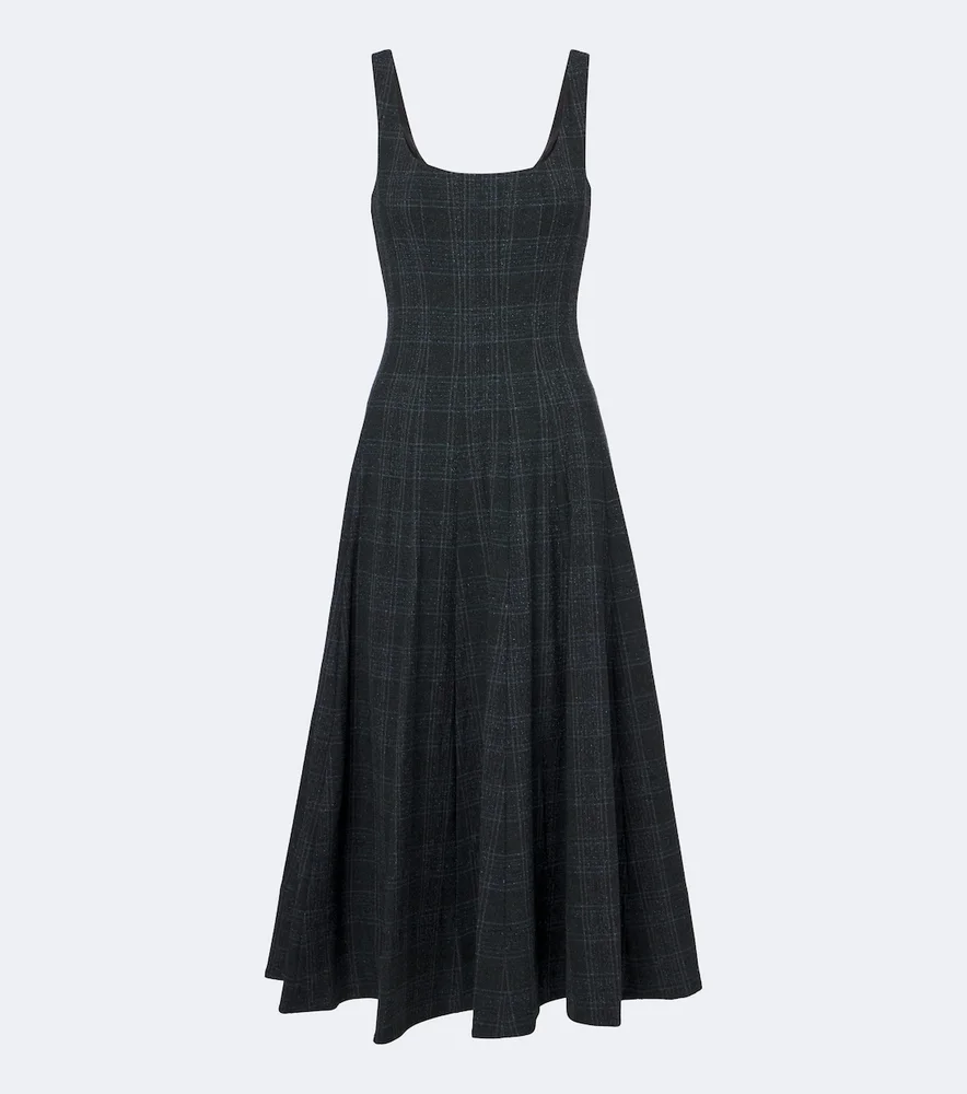 Wells checked midi dress