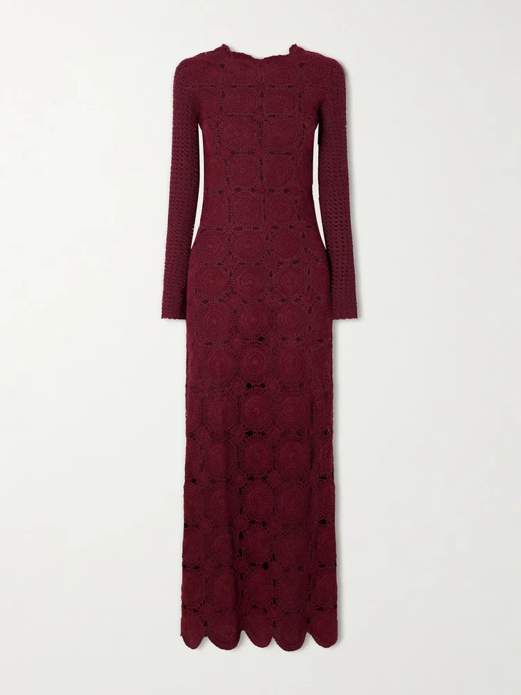 Siula crocheted cotton maxi dress