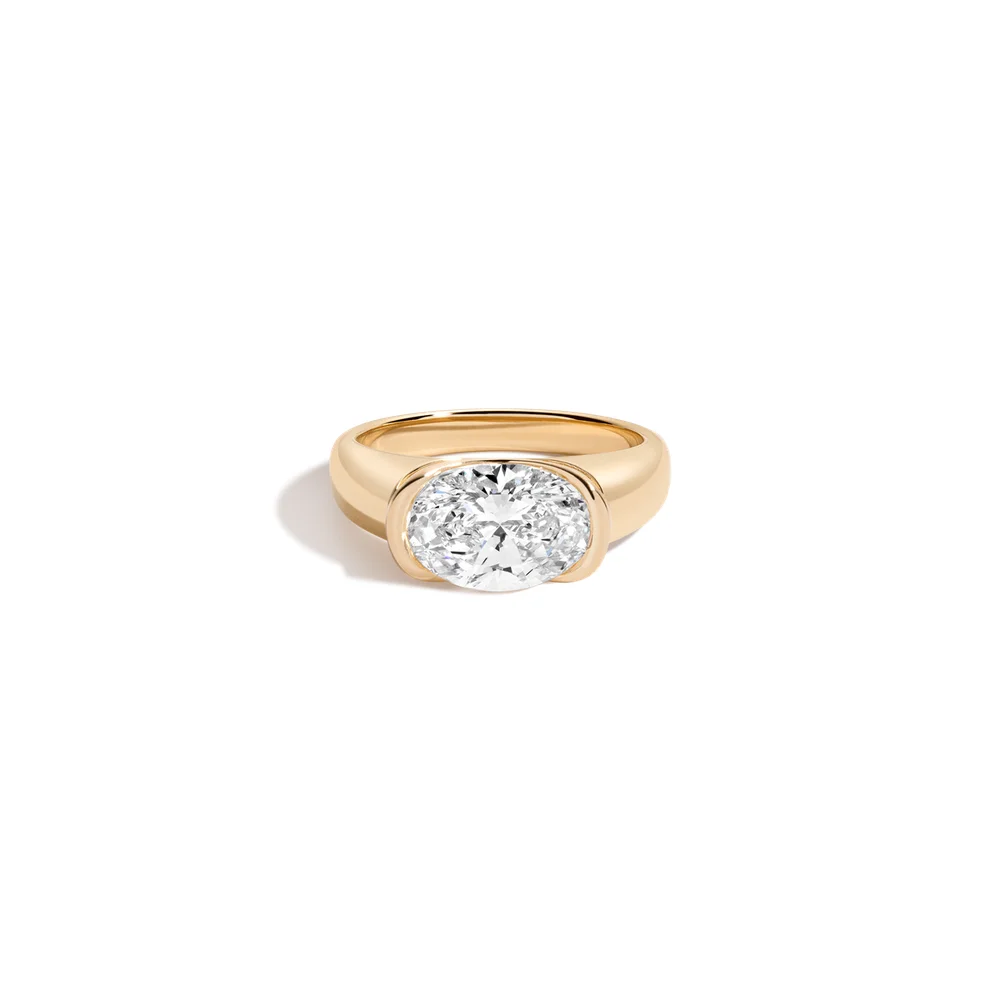 3ct Oval Lab Grown Diamond Floating Signet Ring